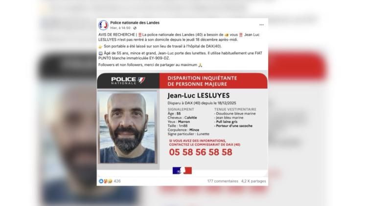 Disparition inquiétante dans les Landes : Jean-Luc recherché activement.
