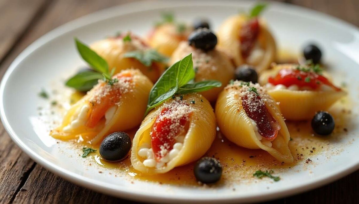 Régalez vos convives avec des conchiglioni farcis au chèvre et aux saveurs méditerranéennes