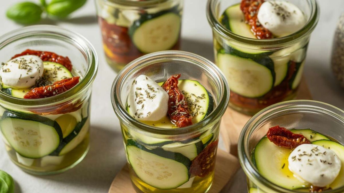 Verrines de courgettes, tomates confites et fromage frais : une entrée légère et savoureuse