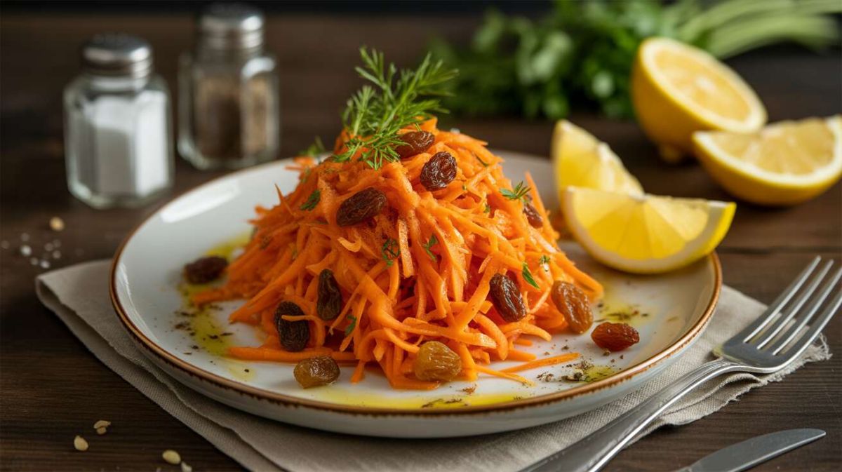 Une salade légère de carottes aux raisins pour un brin de fraîcheur
