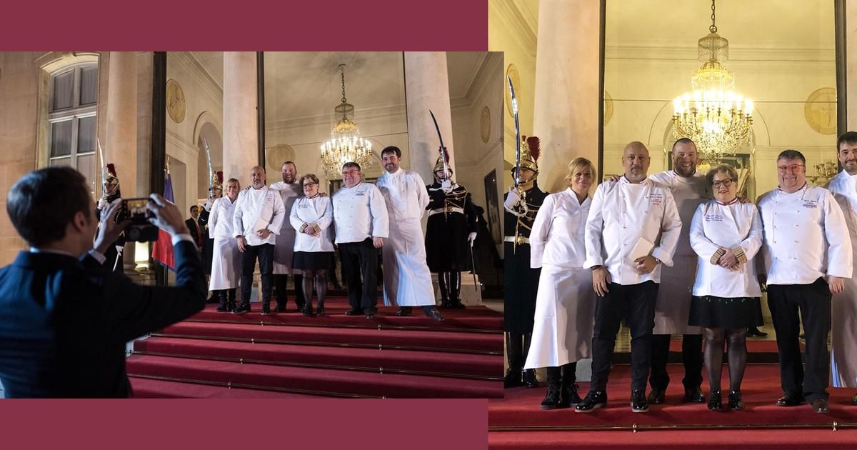 Emmanuel Macron, photographe improvisé au perron de l'Élysée