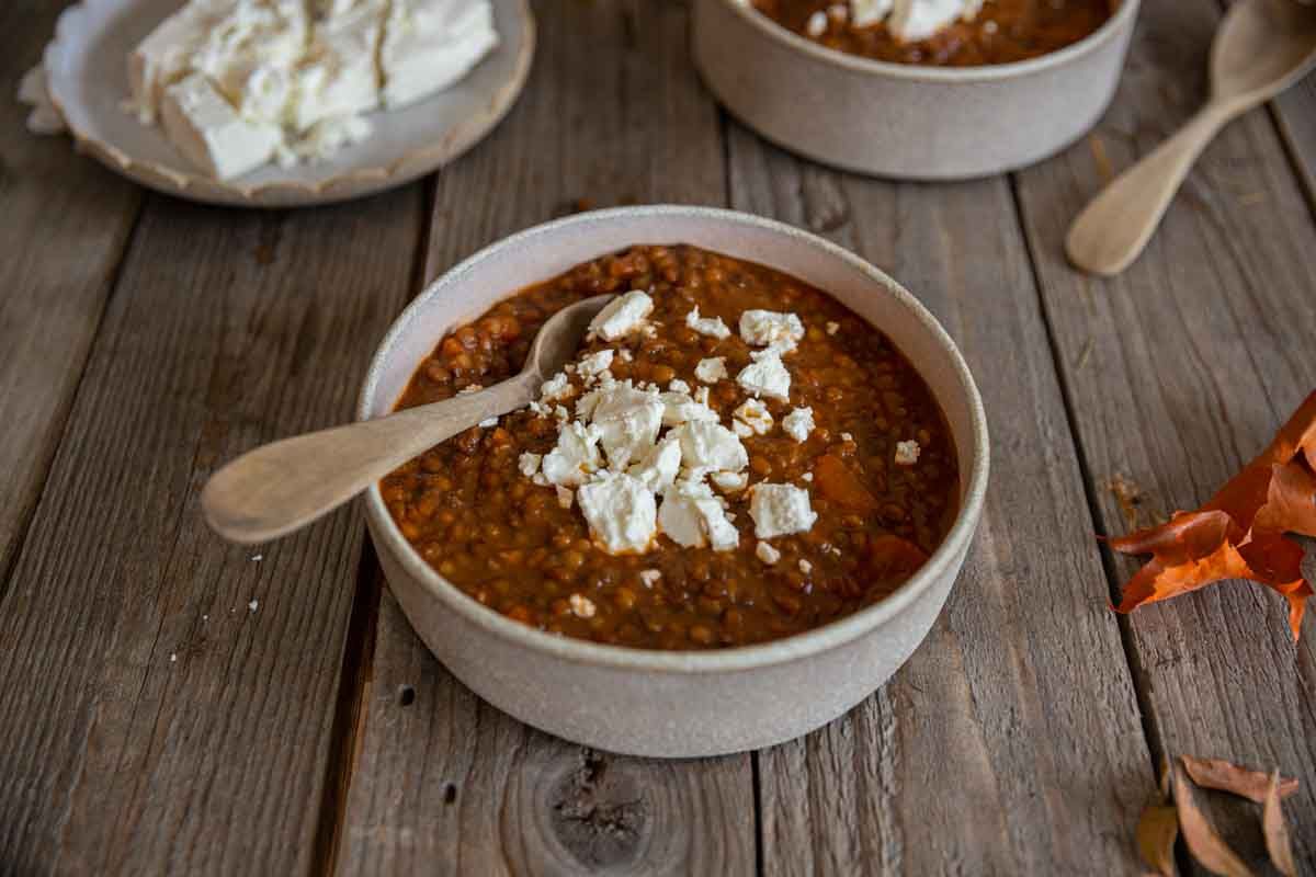 Soupe de lentilles à la grecque au Cookeo