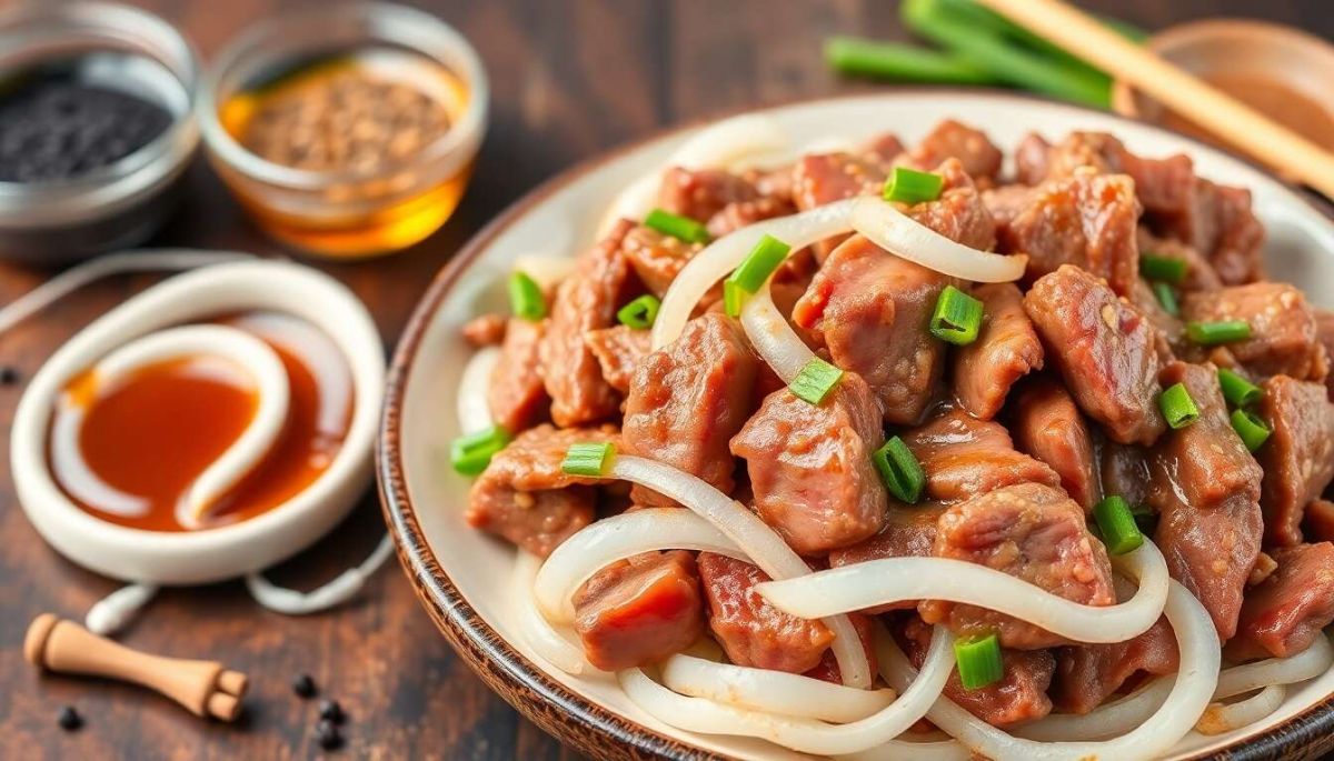 une recette chaleureuse de sauté de bœuf aux oignons à déguster