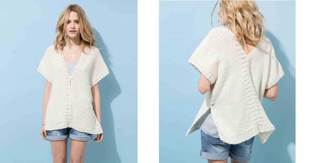 Adoptez la légèreté du poncho blanc au tricot