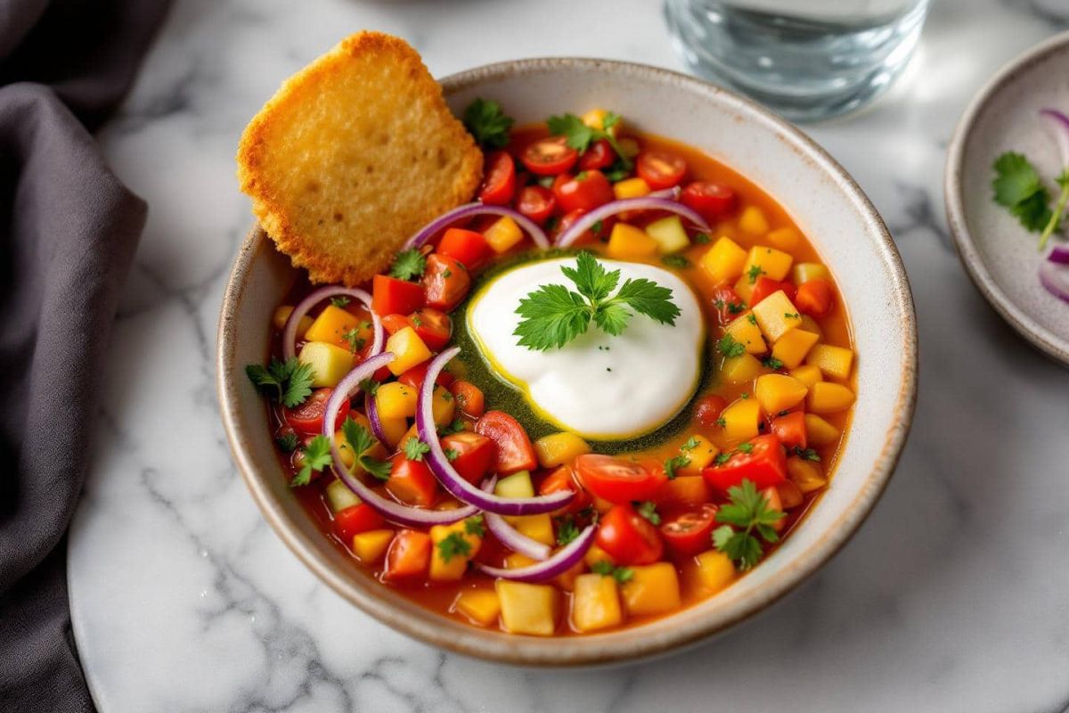 Un gaspacho revisité pour célébrer les légumes d'été