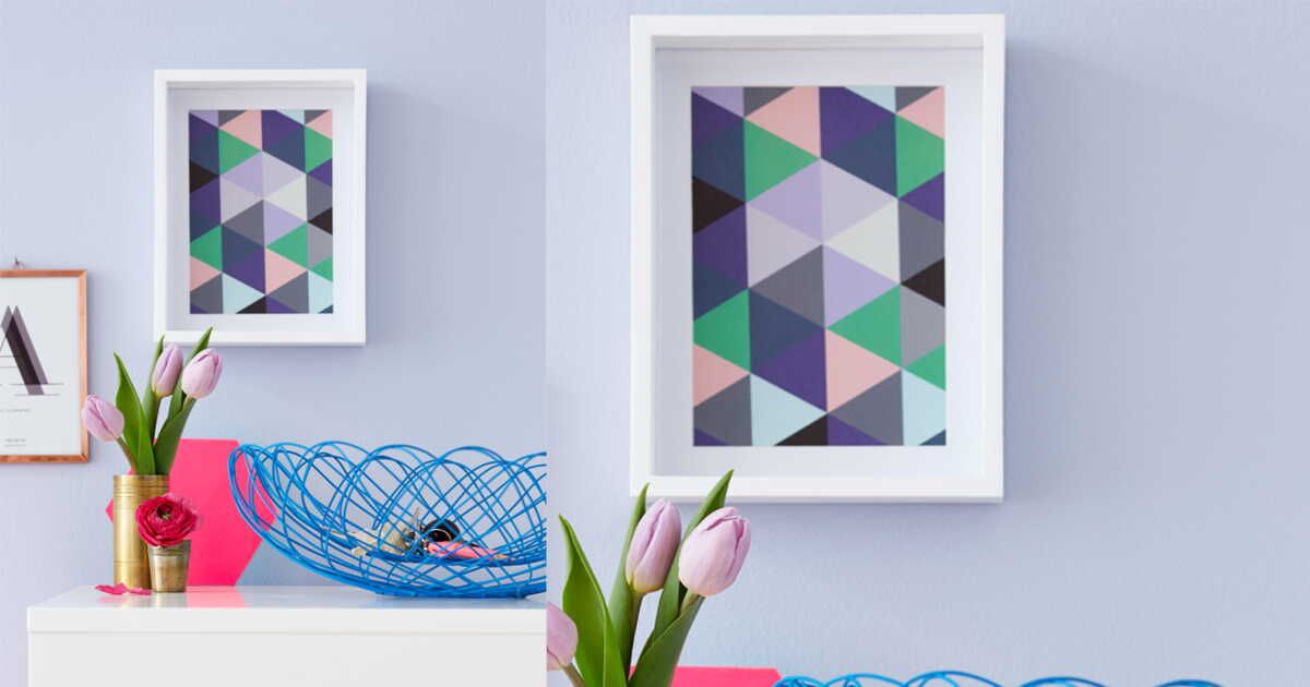 Déco murale : un cadre kaléidoscope à colorier