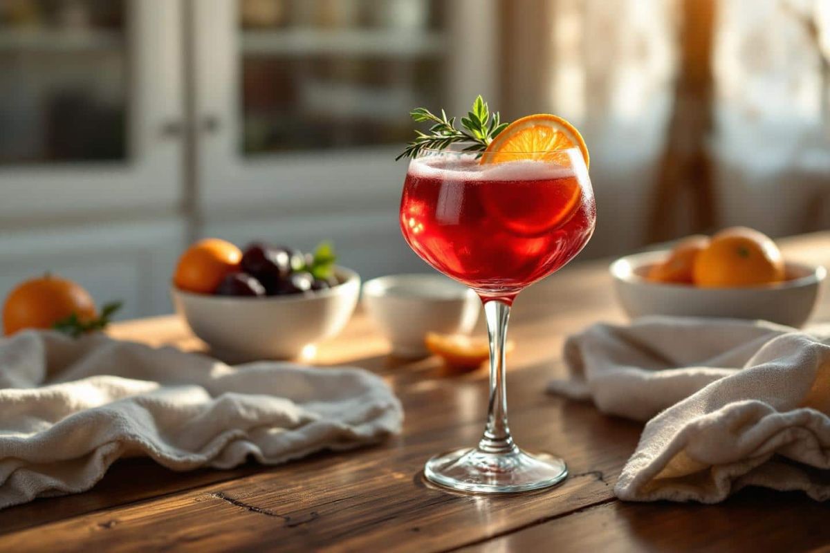 Un cocktail d'automne pour réchauffer vos soirées : découvrez le Manhattan pruneau-orange sanguine
