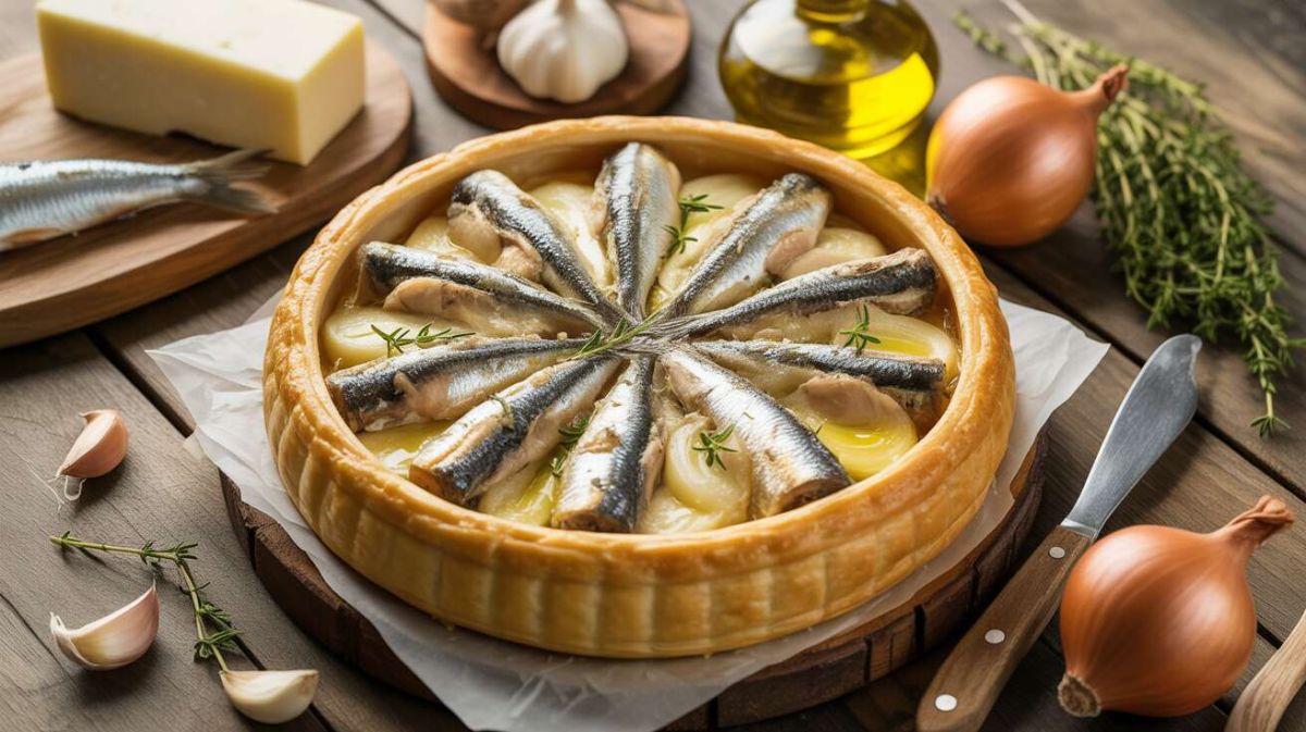 la tarte basque revisitée : un délice aux sardines et fromage de brebis