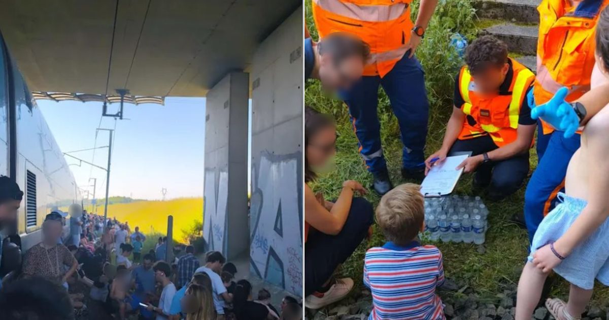 Des passagers en détresse dans un train bloqué sous une chaleur étouffante