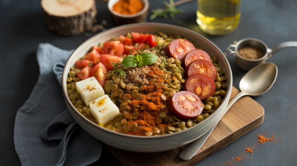 Un bowl savoureux aux lentilles et chorizo pour une cuisine rapide