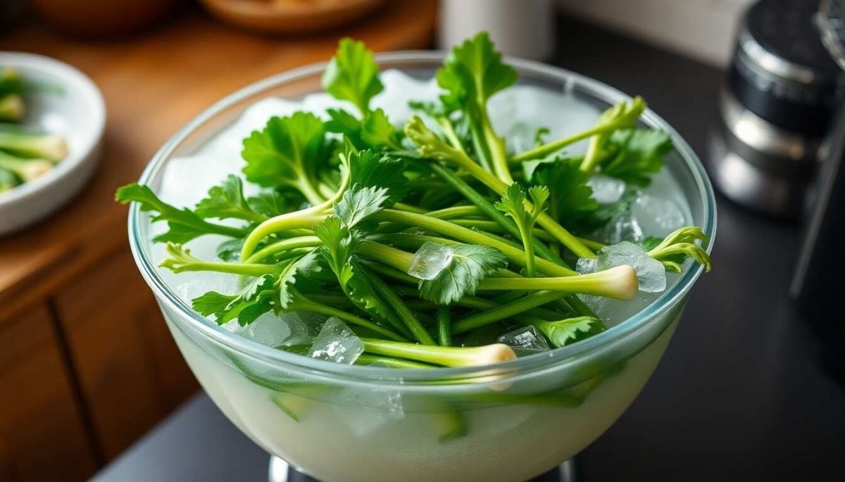Démystifier le bain glacé : la clé pour des légumes verts éclatants