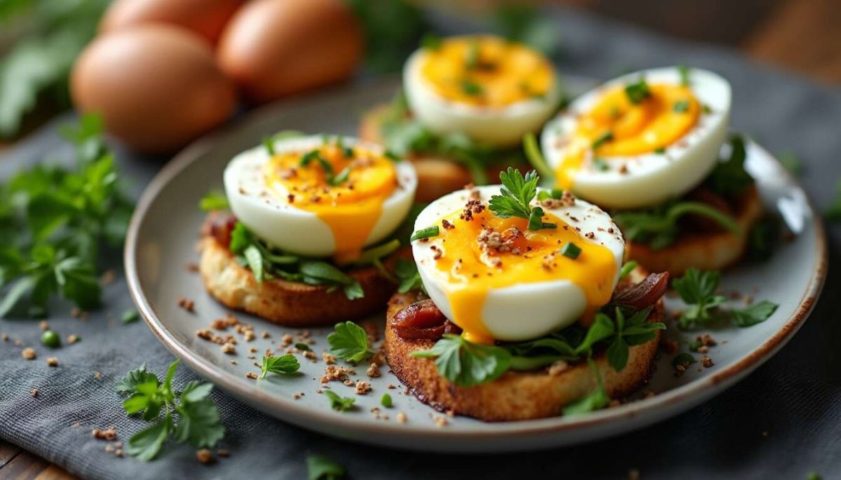 Des œufs durs parfaits conçus avec un air fryer