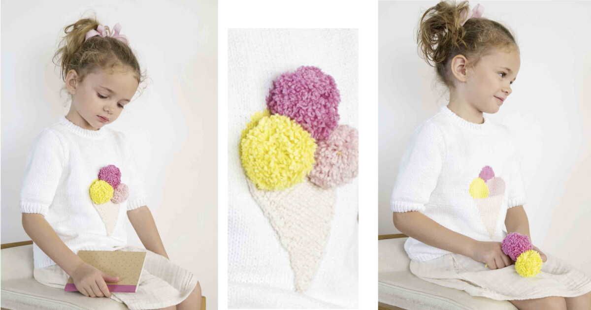 Le pull cornet de glace : un tricot gratuit à ne pas manquer