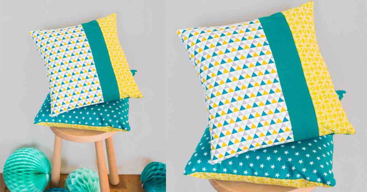 découvrez l'art du coussin patchwork graphique