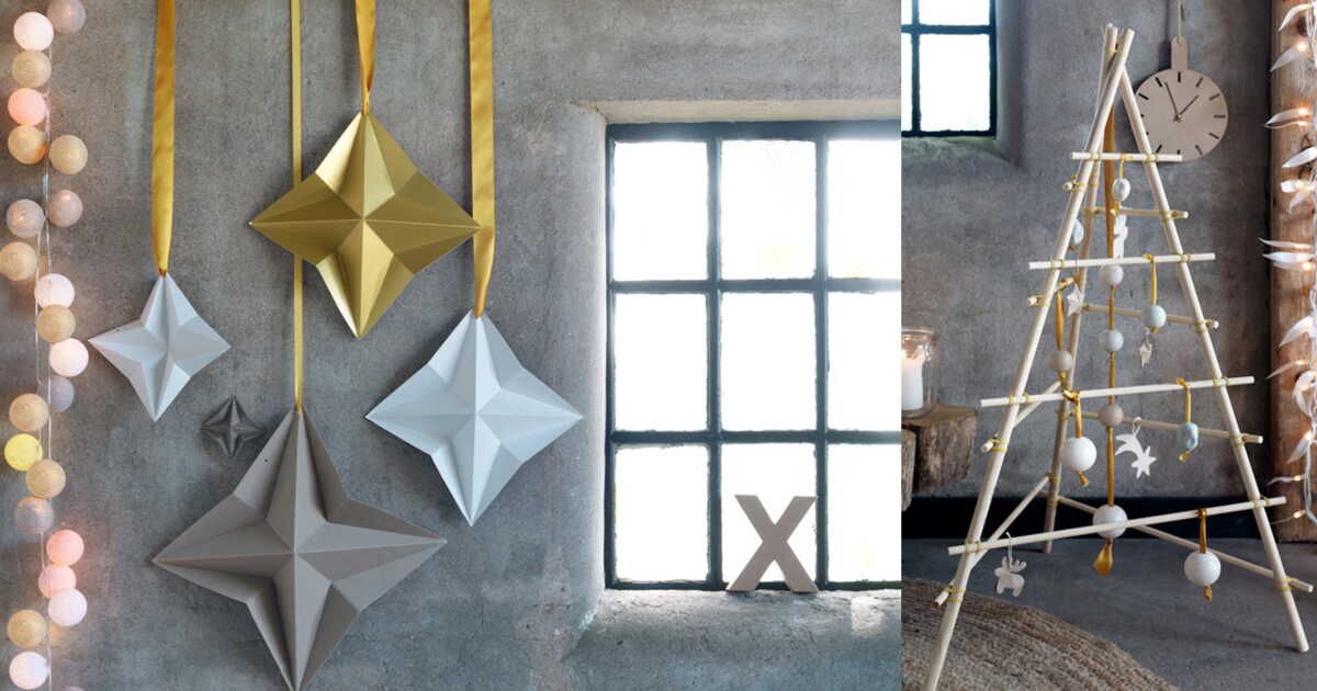 Transformez votre intérieur avec une déco de Noël pastel en papier gris et or