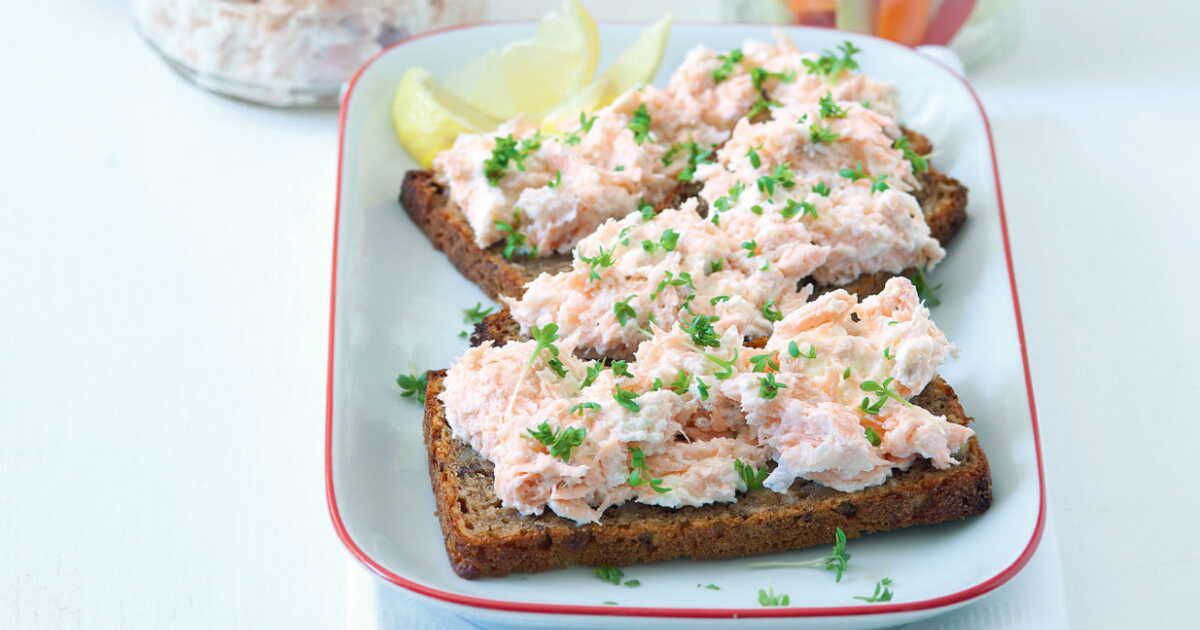 La tartine de rillettes de saumon au fromage frais