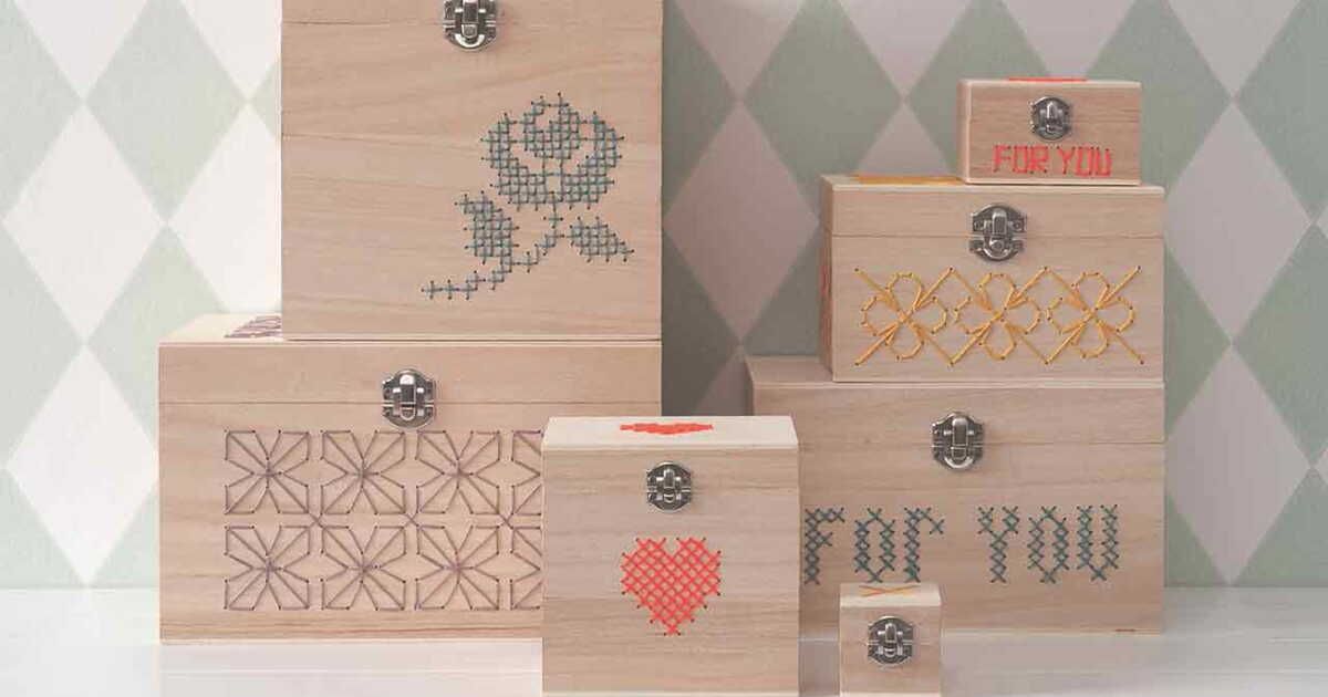 Des boîtes surprises en broderie