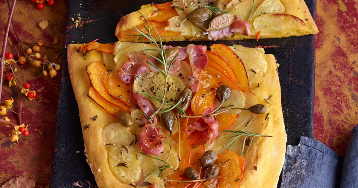 La fougasse réinventée : potimarron et lard fumé