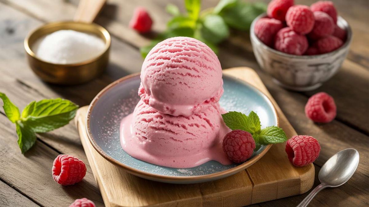 Découvrez cette délicieuse glace à la framboise en 10 minutes